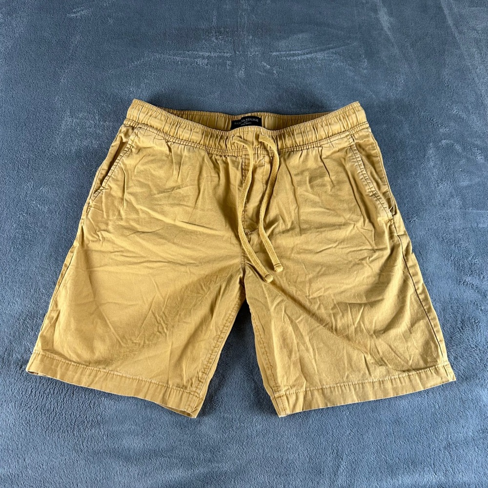 Banana Republic Mens Deck Shorts Medium Mustard Yellow Drawstring Casual Cotton
